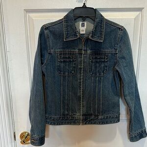 GAP Dark Blue Zip-Front Denim Jacket
